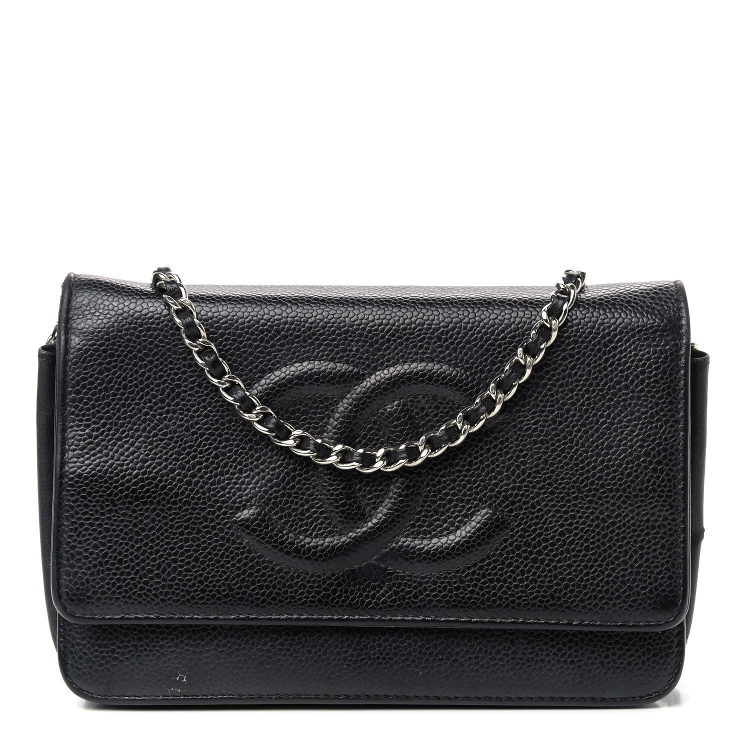 Chanel Caviar Timeless CC Wallet On Chain WOC Black 1 of 14