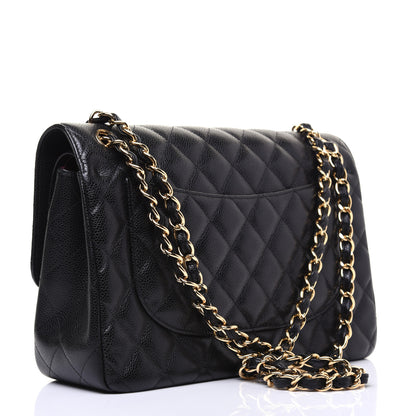 Chanel Caviar Quilted Jumbo Double Flap Black 3 of 14