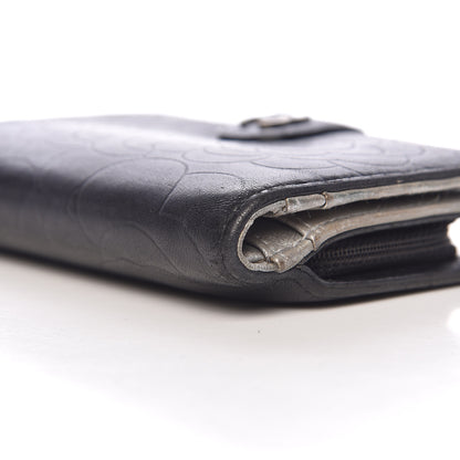 Chanel Lambskin Camellia Embossed Zipped Pocket Wallet Black 9 of 15