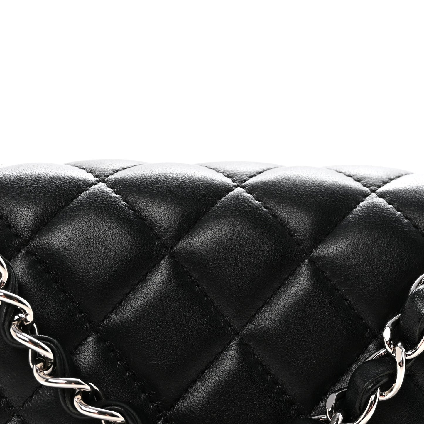 Lambskin Quilted Mini Rectangular Flap Black