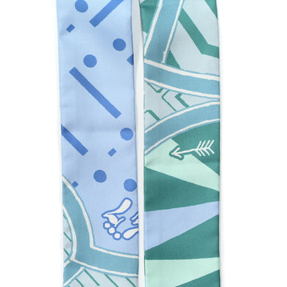 Hermes Silk Jeu De Soie Uniforme Twilly Aqua 2 of 5