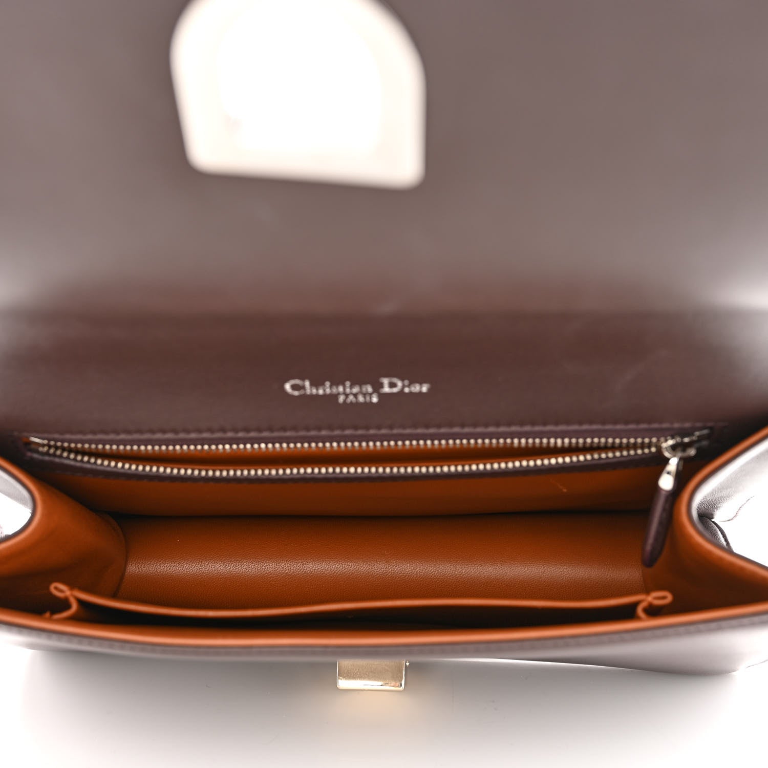 Christian Dior Calfskin Lambskin Paradise Medium Diorama Flap Bag Burgundy Multicolor 5 of 16