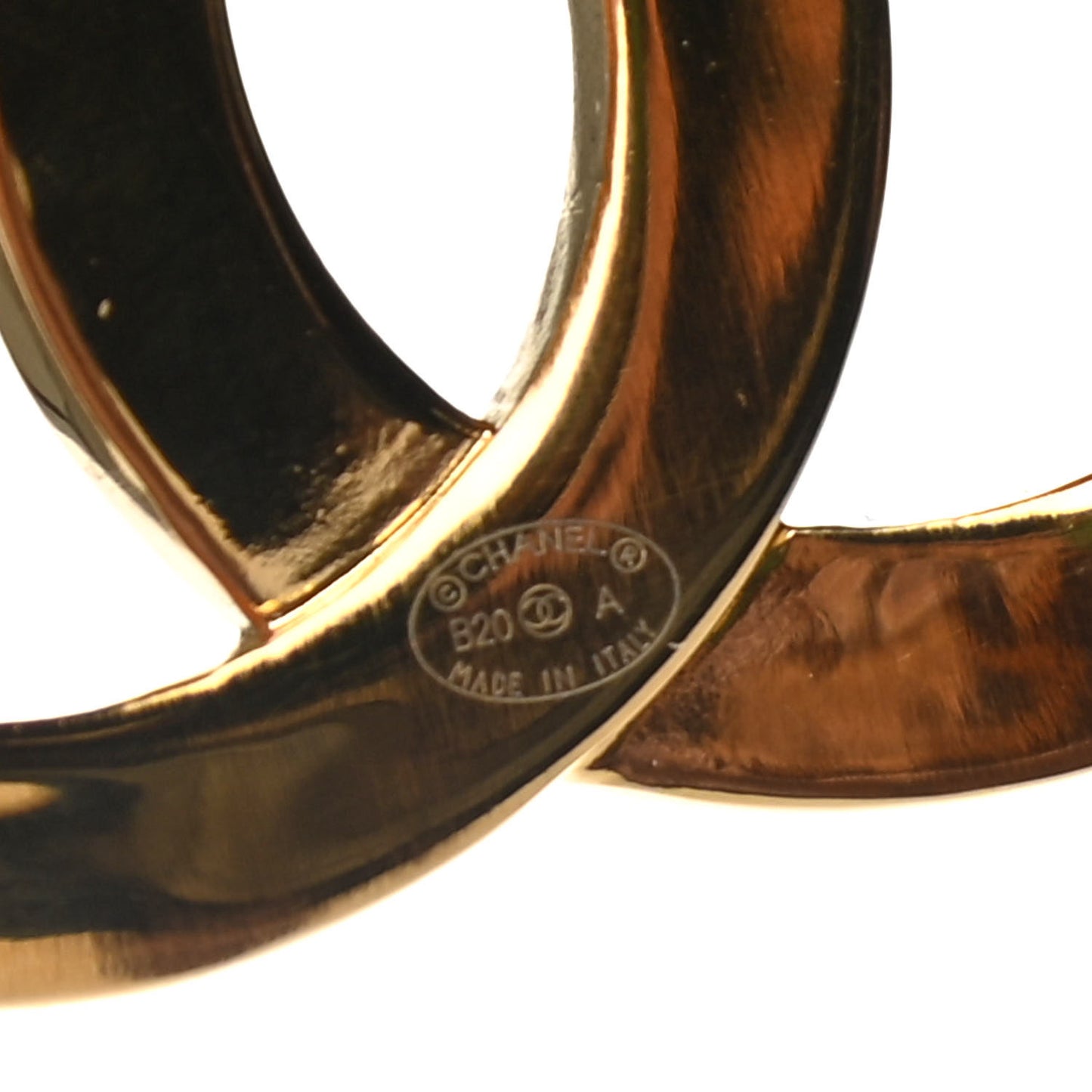 Metal Paris Button CC Large Brooch Gold