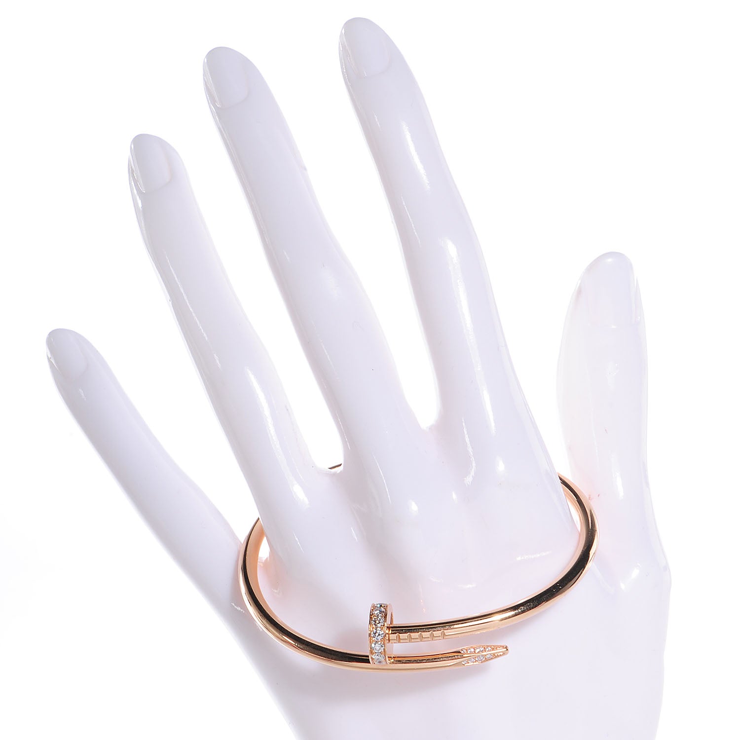 Cartier 18K Pink Gold Diamond Juste Un Clou Bracelet 17 2 of 7