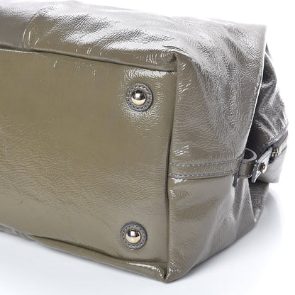 Saint Laurent Patent Calfskin Easy Sac Green 6 of 9