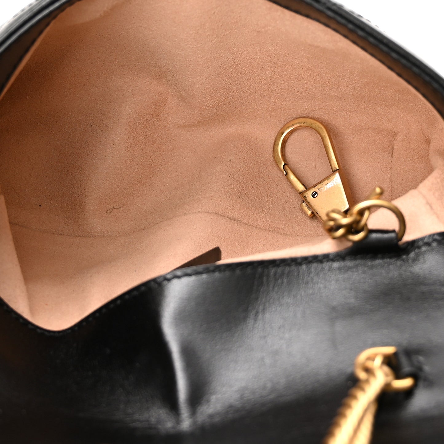 Calfskin Matelasse Super Mini GG Marmont Shoulder Bag Black