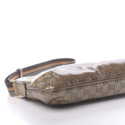 Gucci Crystal Monogram Web Small Flat Messenger Crossbody Bronze 9 of 10