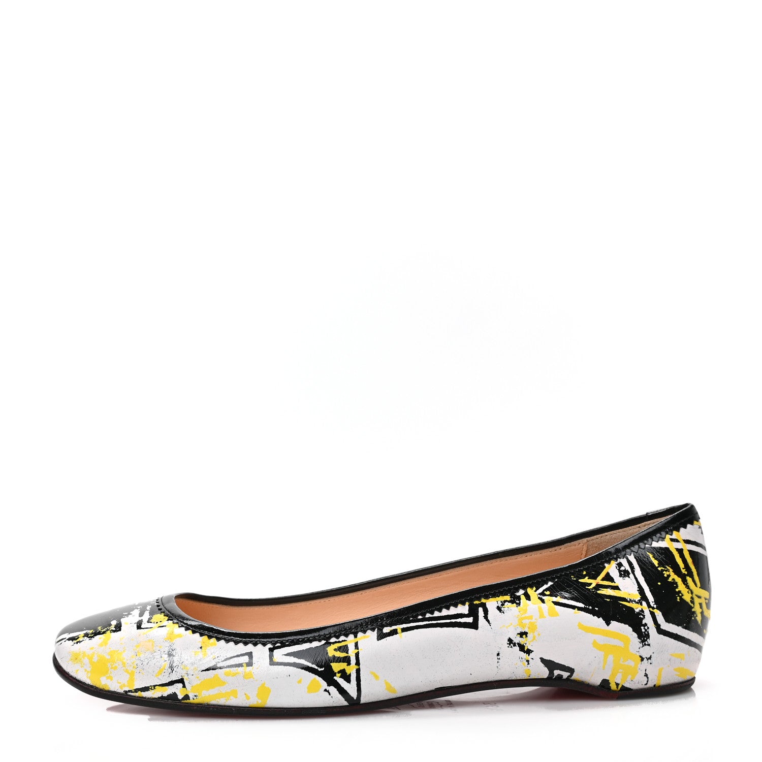 Christian Louboutin Patent Graffiti Ballet Flats 36.5 Black Multicolor 1 of 7