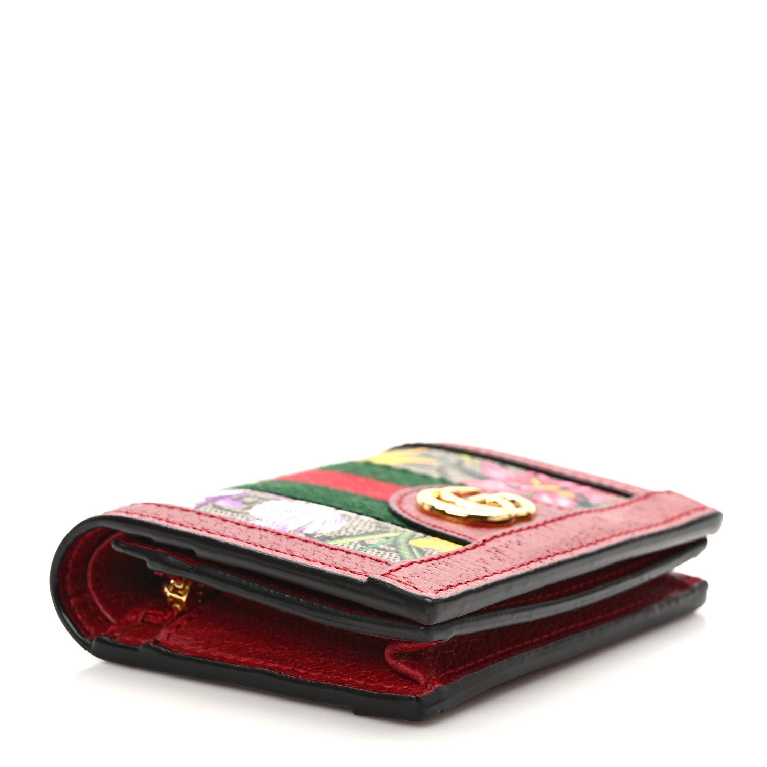 Gucci GG Supreme Monogram Flora Web Ophidia Card Case Red 4 of 8
