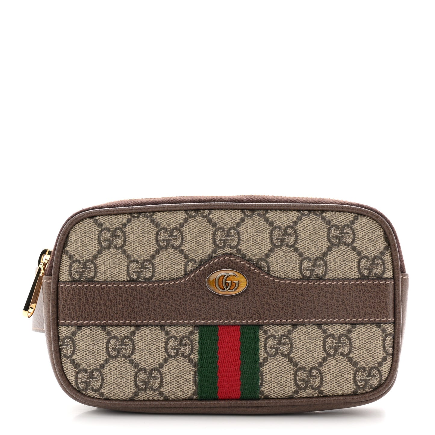 GG Supreme Monogram Ophidia Belted iPhone Case 95 38 Dark Brown