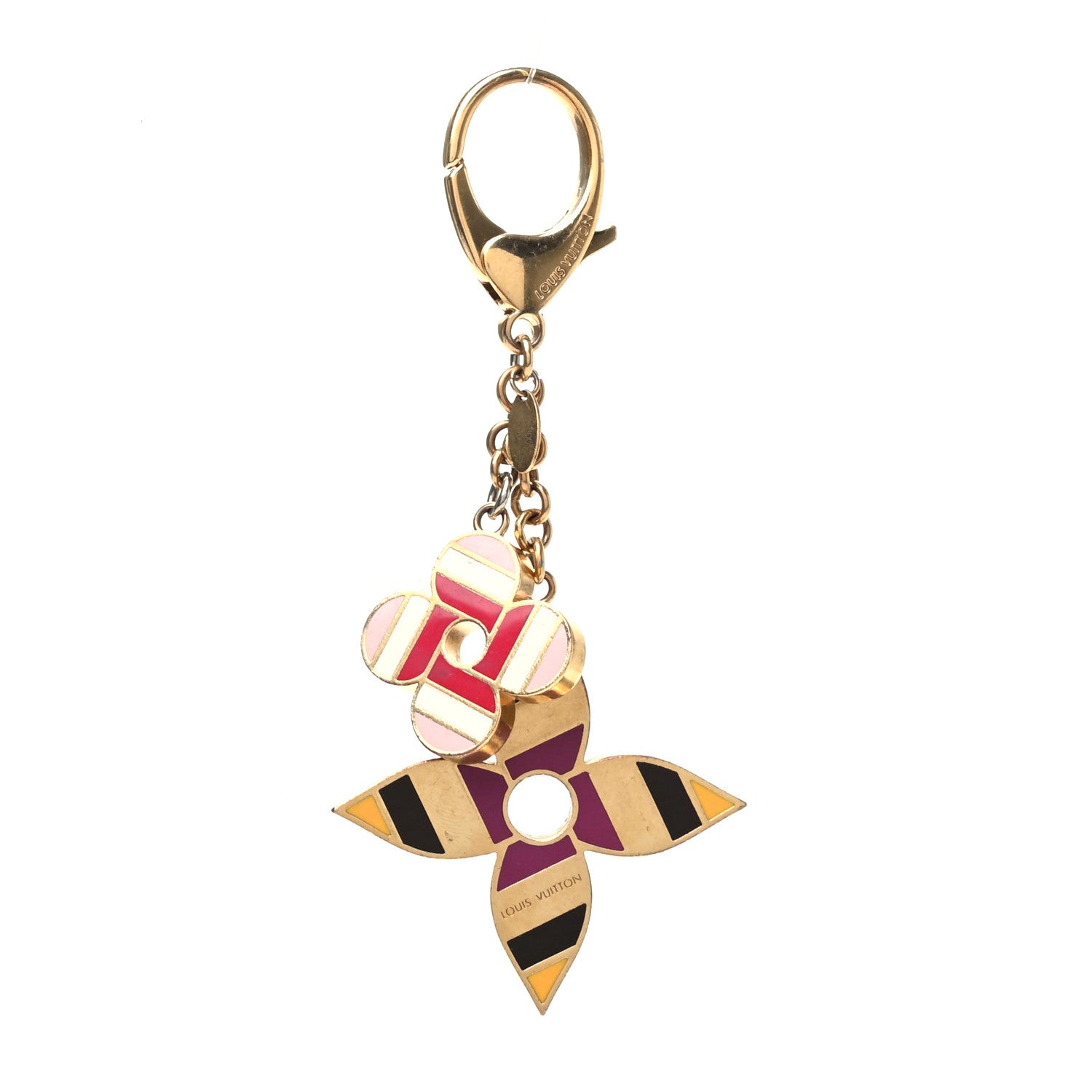 Louis Vuitton Stripes Flowers Bag Charm 2 of 4