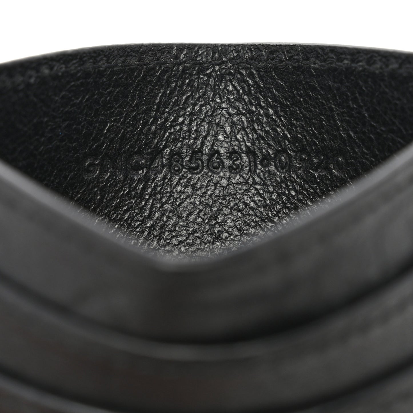 Calfskin Crocodile Embossed Monogram Credit Card Case Black