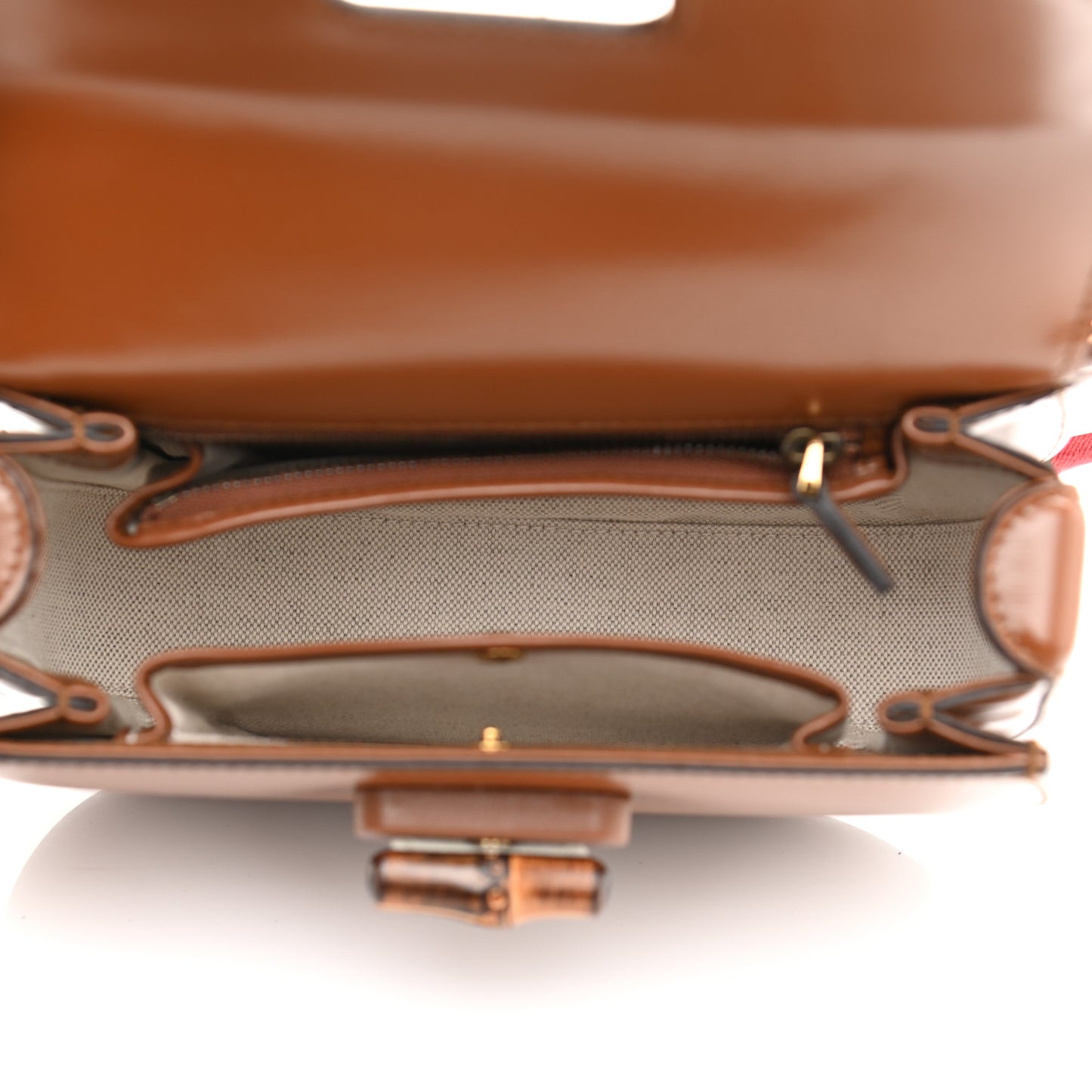 Boarded Dyana Lux Calfskin Small Bamboo 1947 Top Handle Bag Brown