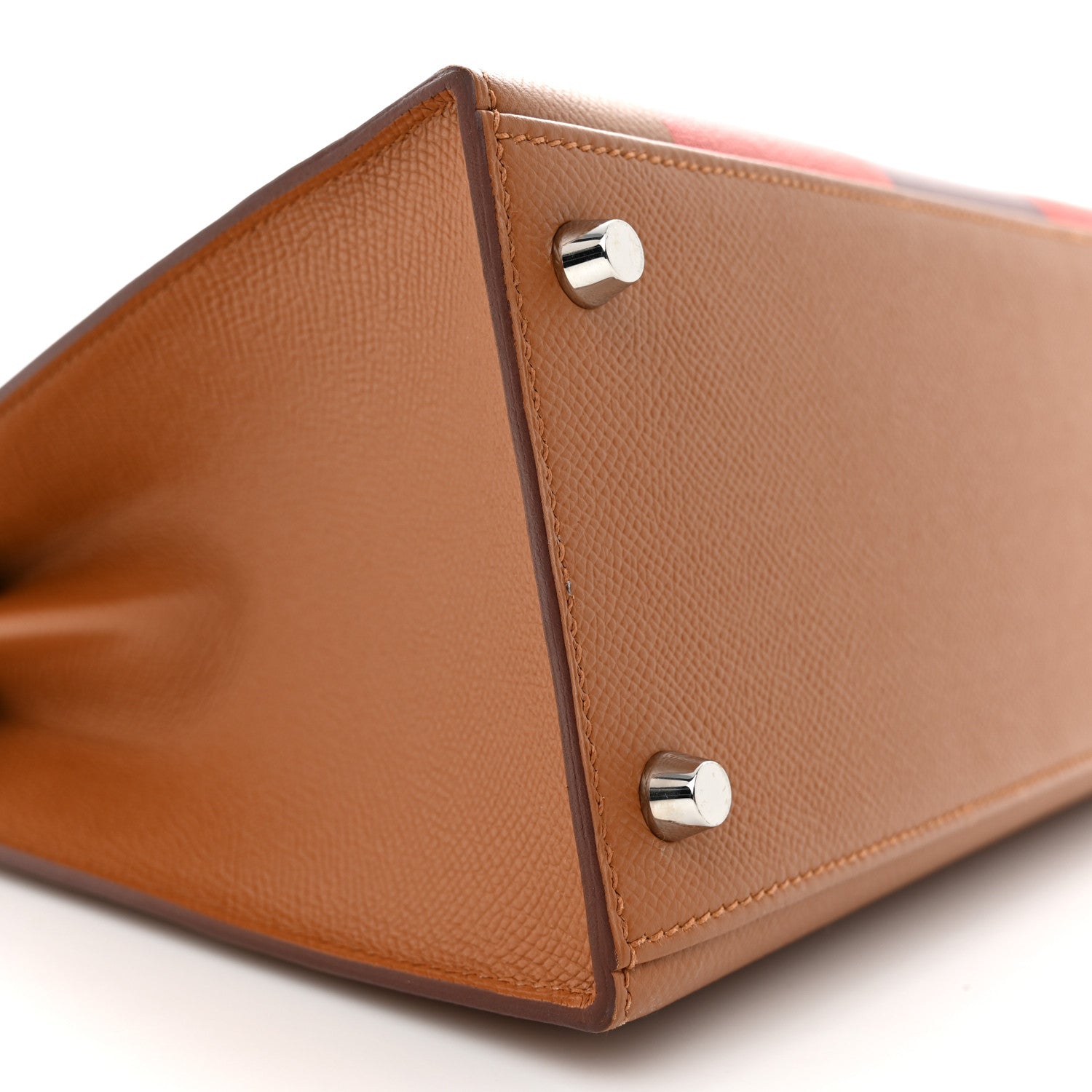 Hermes Epsom Chevre Mysore Sombrero Kellygraphie Lettre H Kelly Sellier 28 Capucine Gold Bordeaux 9 of 13