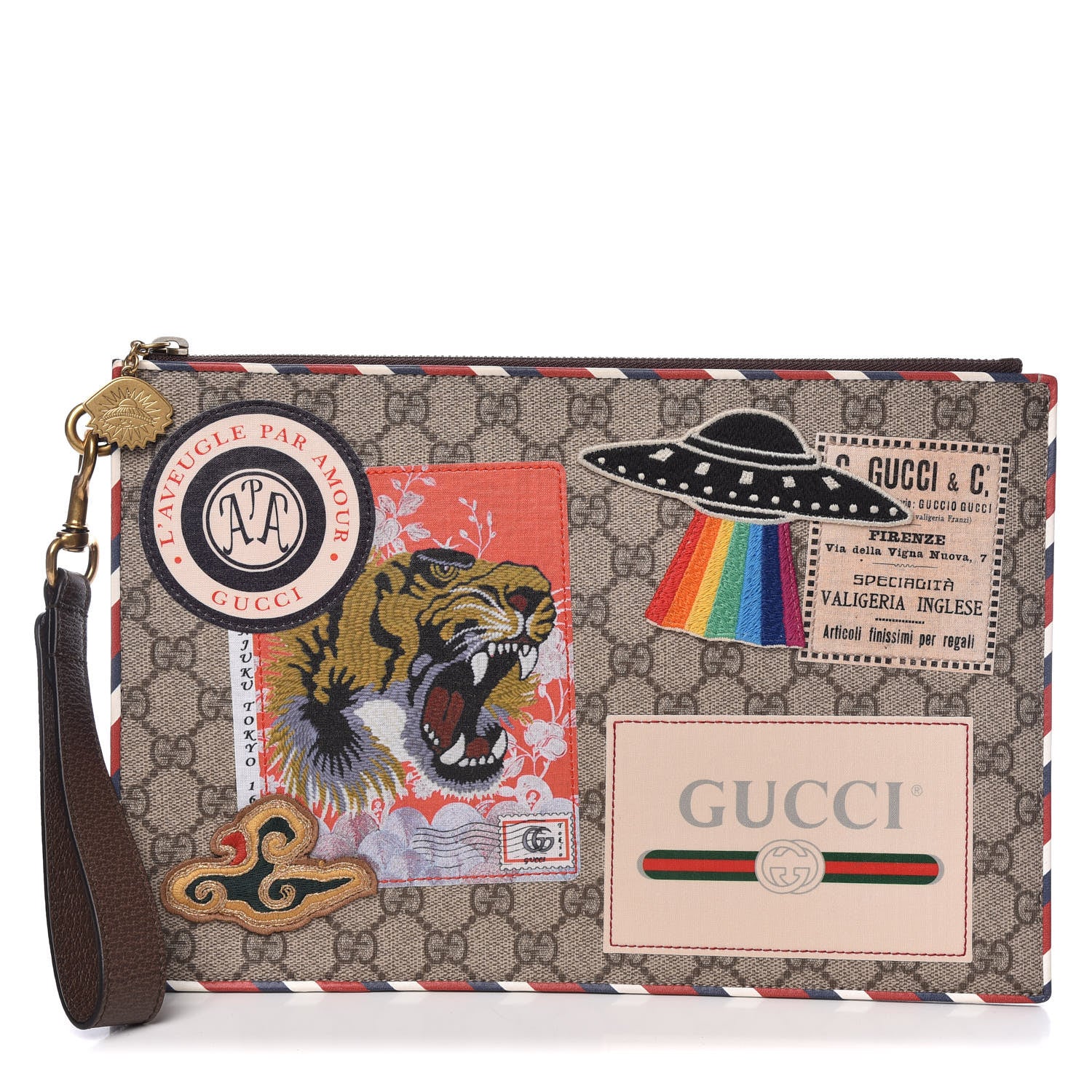 Gucci GG Supreme Monogram Courrier Documents Holder Beige New Acero 1 of 8