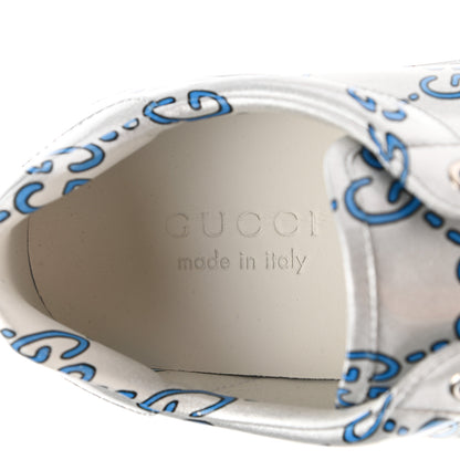 Gucci Miro Rubber Wax GucciGhost Print Mens New Ace Sneakers 7 Silver 6 of 10