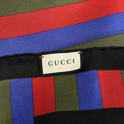 Gucci Silk Baiadera Horsebit Scarf Red 4 of 4