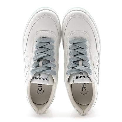 Chanel Kidskin Womens CC Sneakers 38.5 White 2 of 10