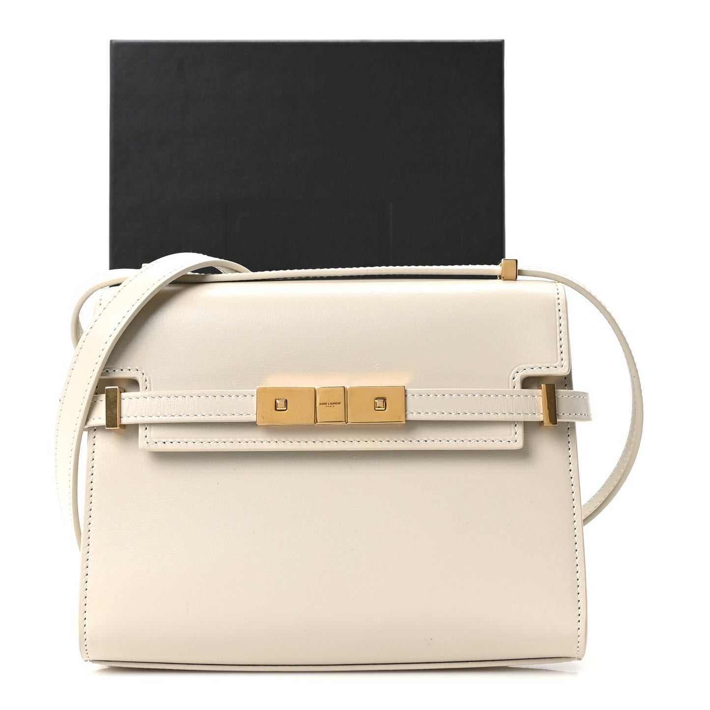 Smooth Calfskin Mini Manhattan Shoulder Bag Blanc Vintage