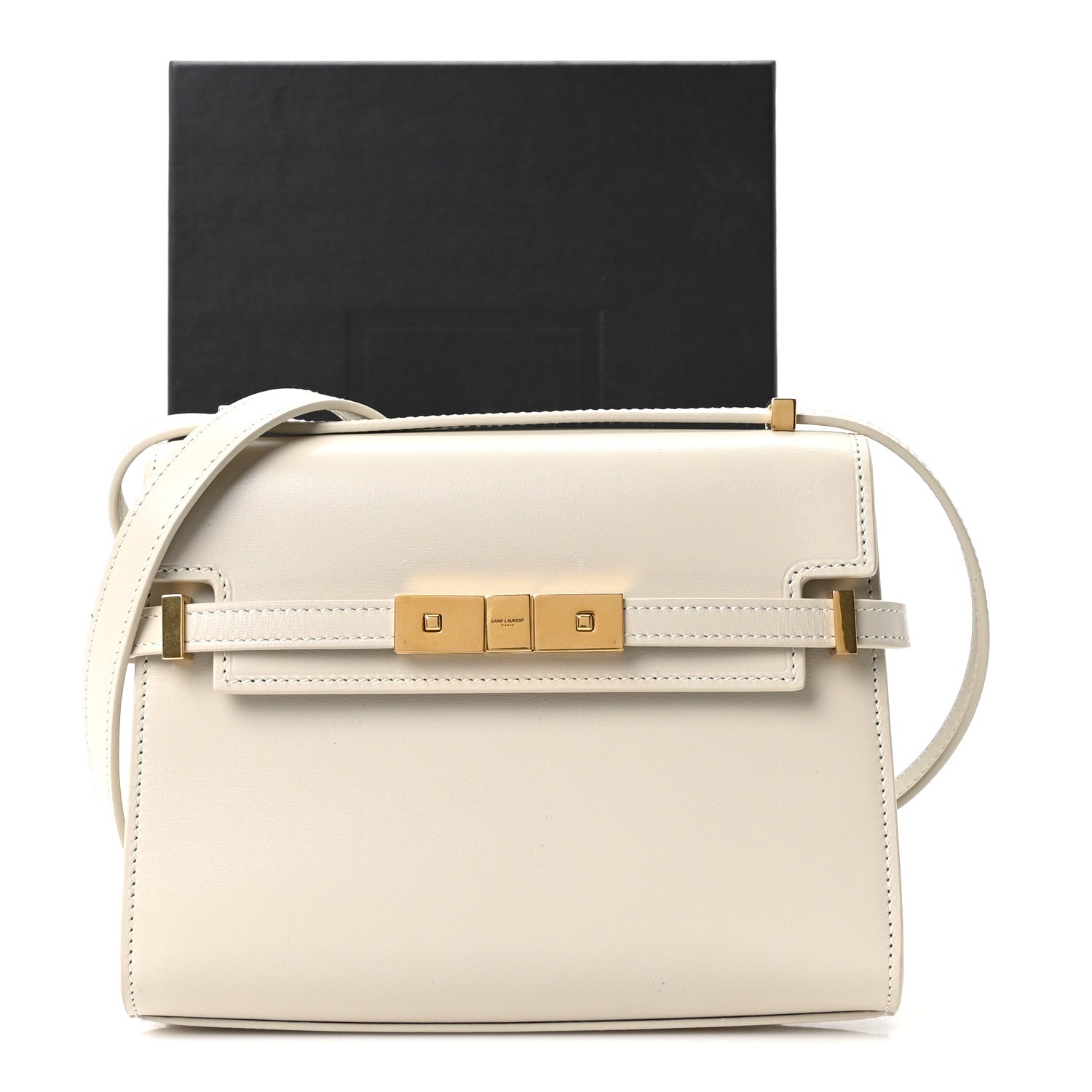 Saint Laurent Smooth Calfskin Mini Manhattan Shoulder Bag Blanc Vintage 11 of 11
