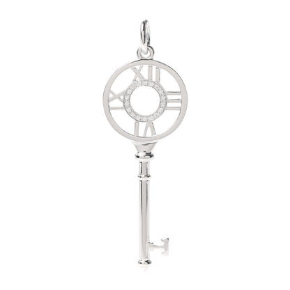 Tiffany 18K White Gold Diamond Atlas Key Pendant 1 of 4