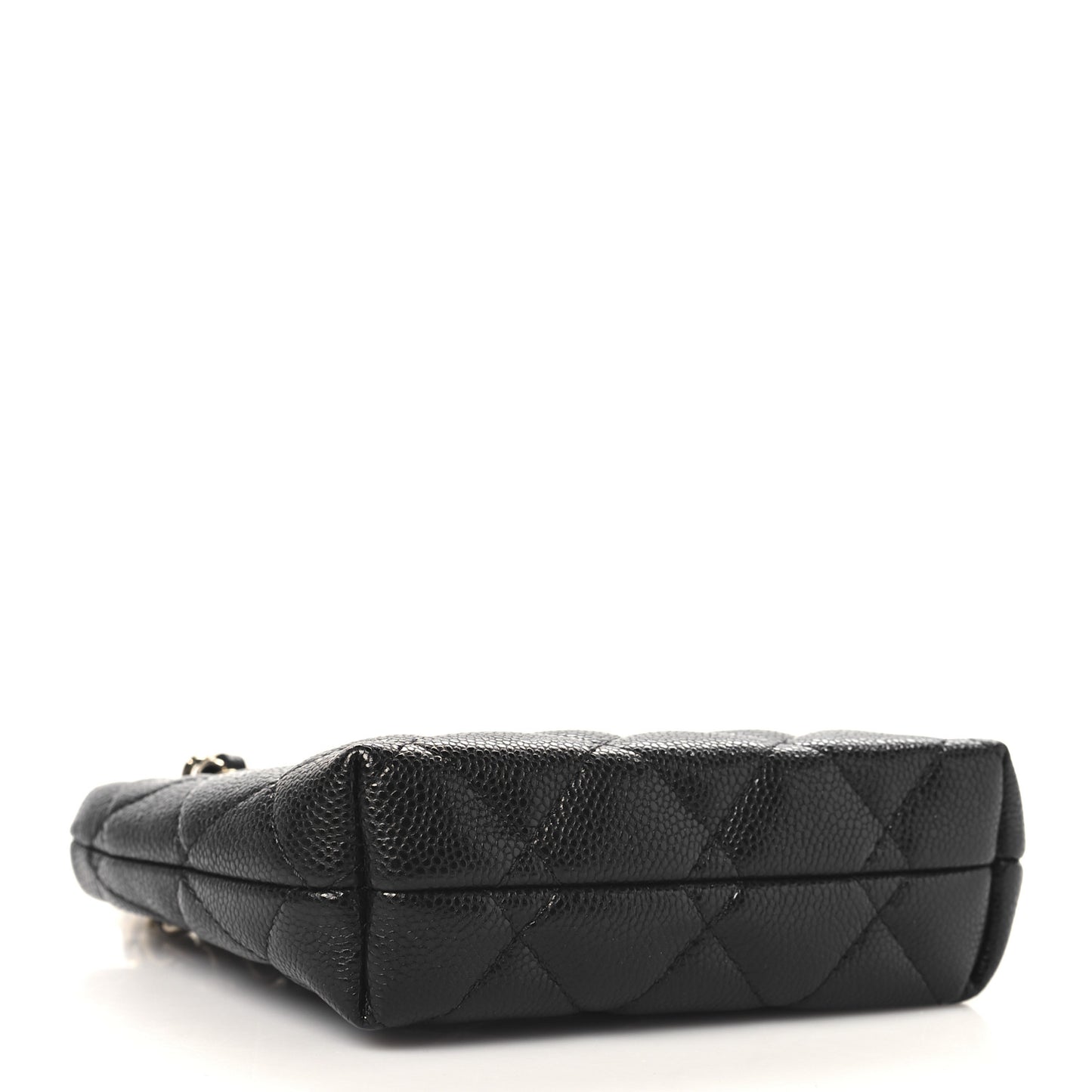 Caviar Quilted Classic Clutch Tote With Chain Black