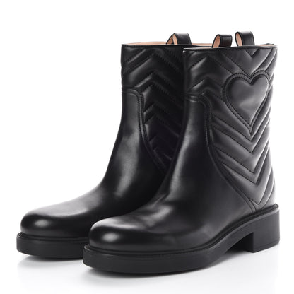 Gucci Nappa Matelasse Ankle Boots 39.5 Black 3 of 8