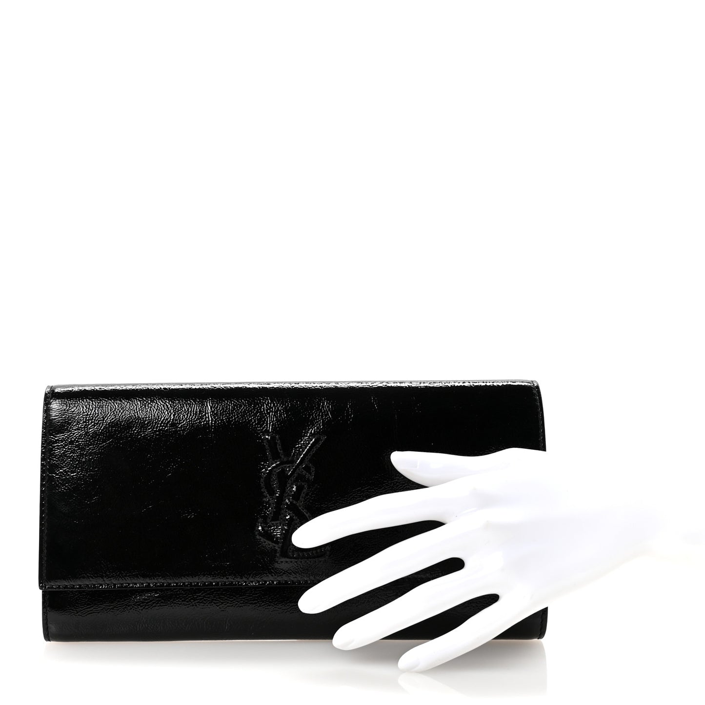 Textured Patent Monogram Small Belle De Jour Clutch  Black
