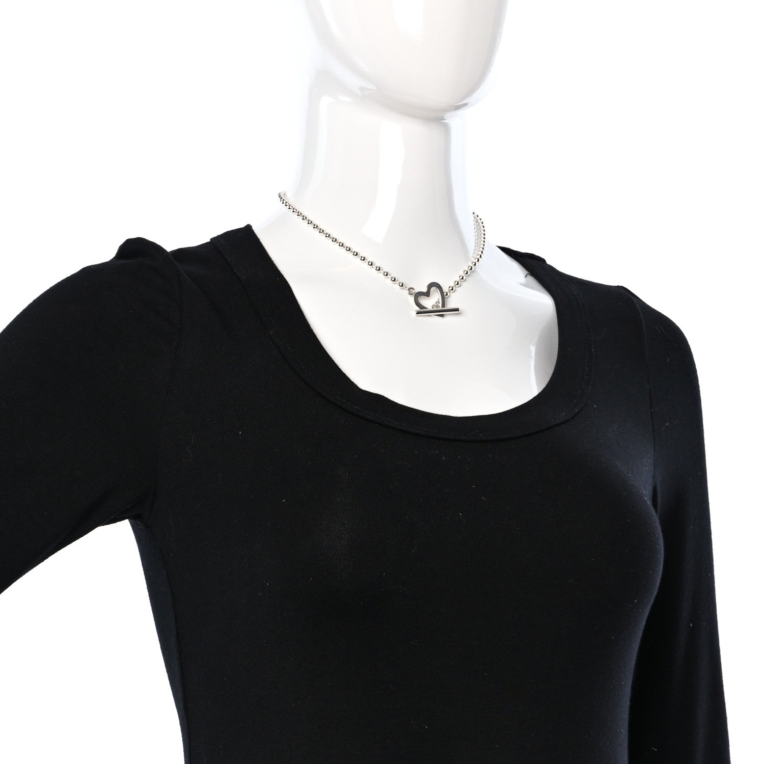 Gucci Sterling Silver Heart Toggle Necklace 2 of 5