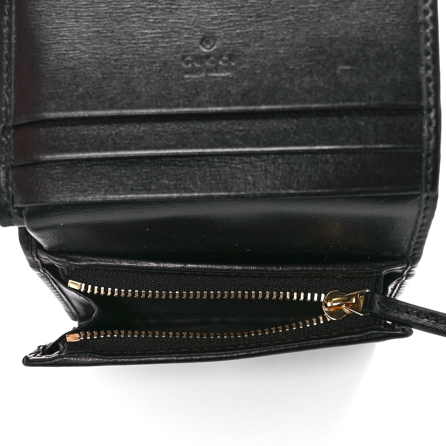 Gucci Boarded Plutone Calfskin Horsebit 1955 Card Case Wallet Black 5 of 12