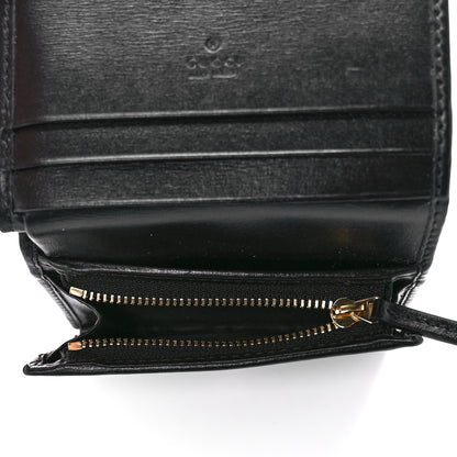 Gucci Boarded Plutone Calfskin Horsebit 1955 Card Case Wallet Black 5 of 12