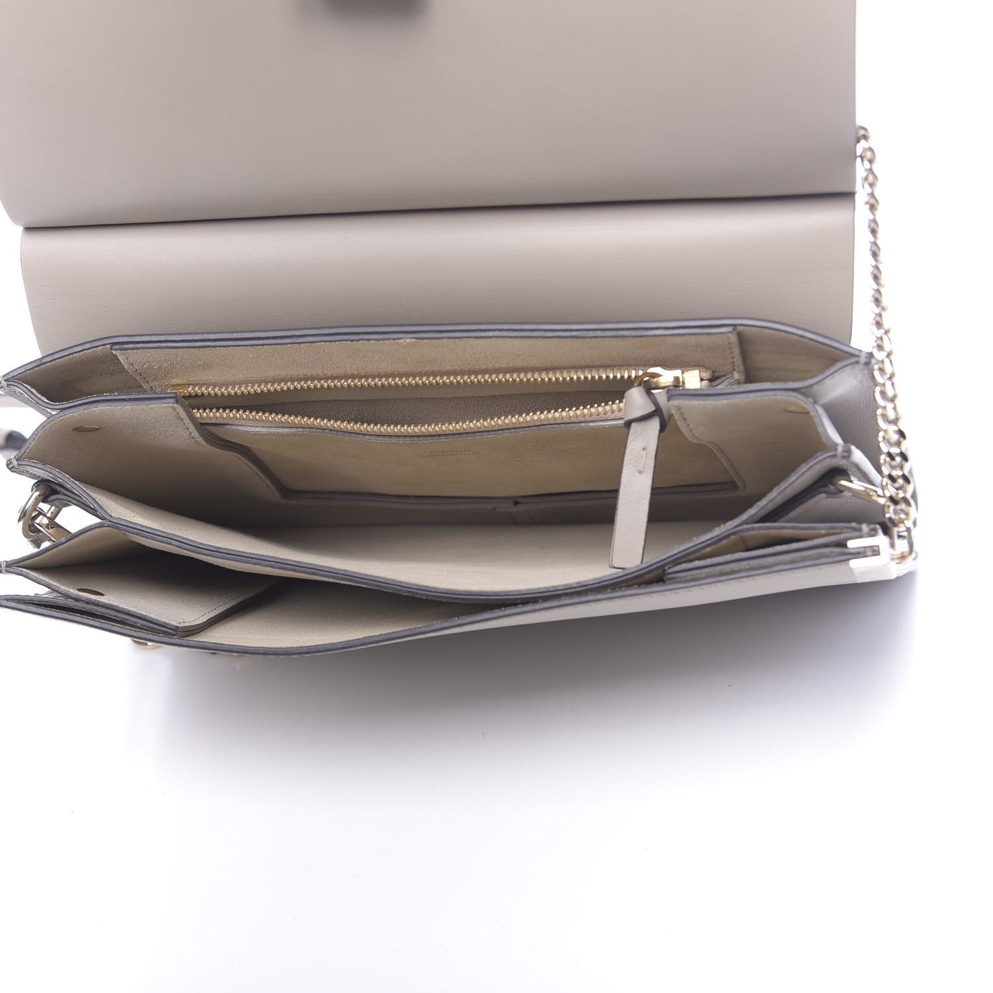 Calfskin Suede Medium Faye Shoulder Bag Motty Grey