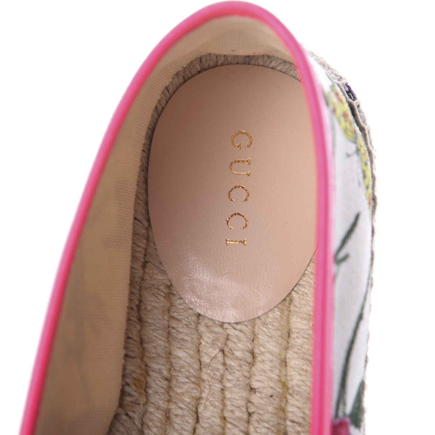 Canvas Flora Print Espadrilles 40 White Multicolor Fuxia