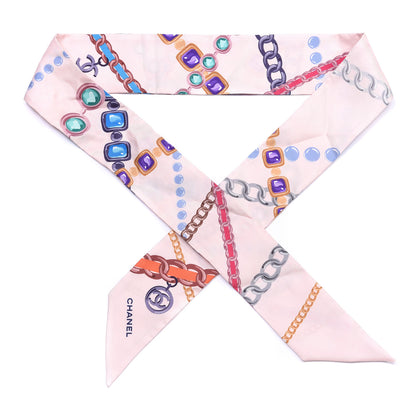 Chanel Silk Twill Slim Bandeau Scarf Pink 1 of 3