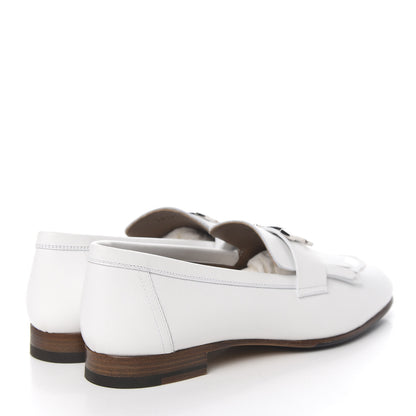 Hermes Calfskin Womens Royal Loafers 36.5 White 4 of 9