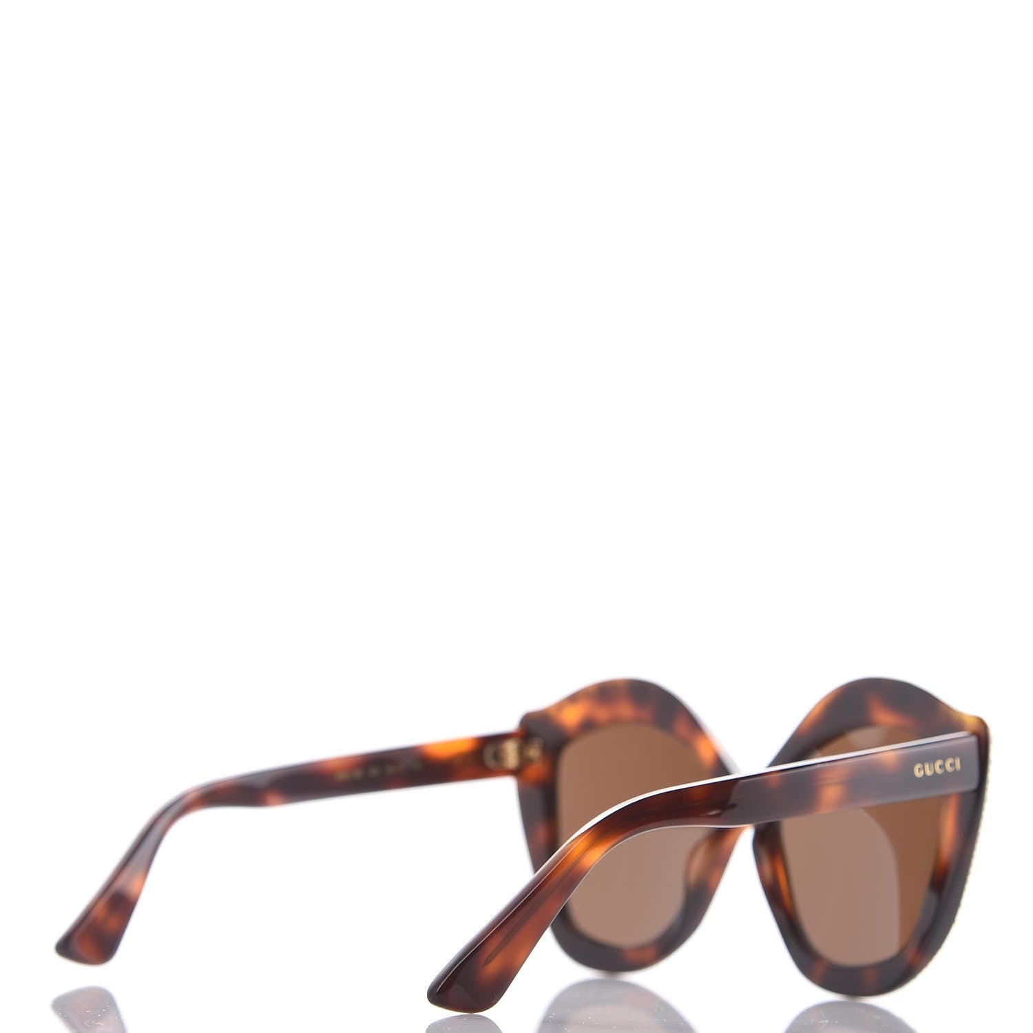 Gucci Crystal Cat Eye GG0118S Sunglasses Havana Brown 3 of 7