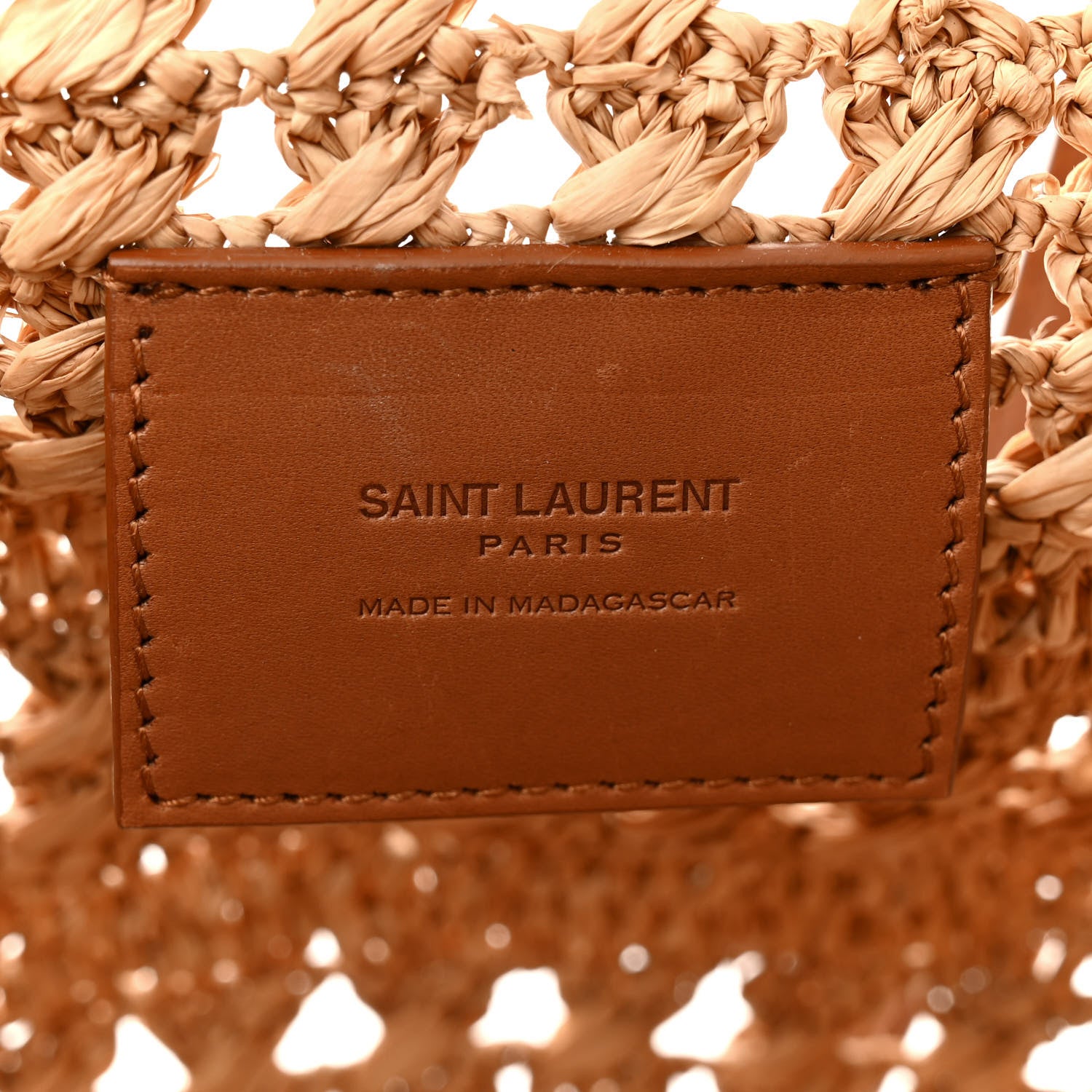 Saint Laurent Raffia Calfskin Small Panier Tote Naturel 6 of 12