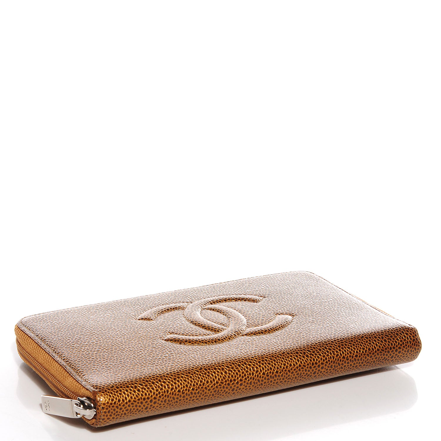 Chanel Caviar CC Timeless Large Zip Around Wallet Dark Gold 4 of 11
