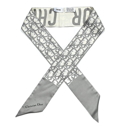 Christian Dior Silk Oblique Mitzah Scarf Grey 1 of 3