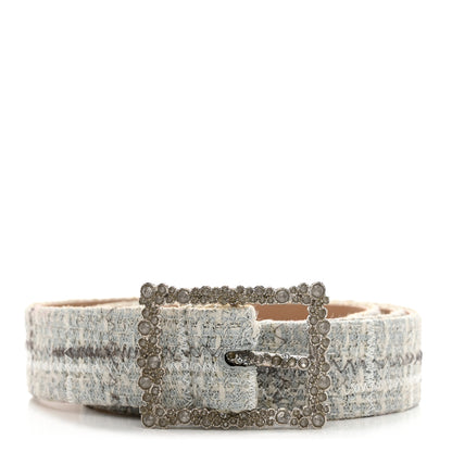 Chanel Tweed Crystal CC Belt 80 32 Grey Multicolor 1 of 7