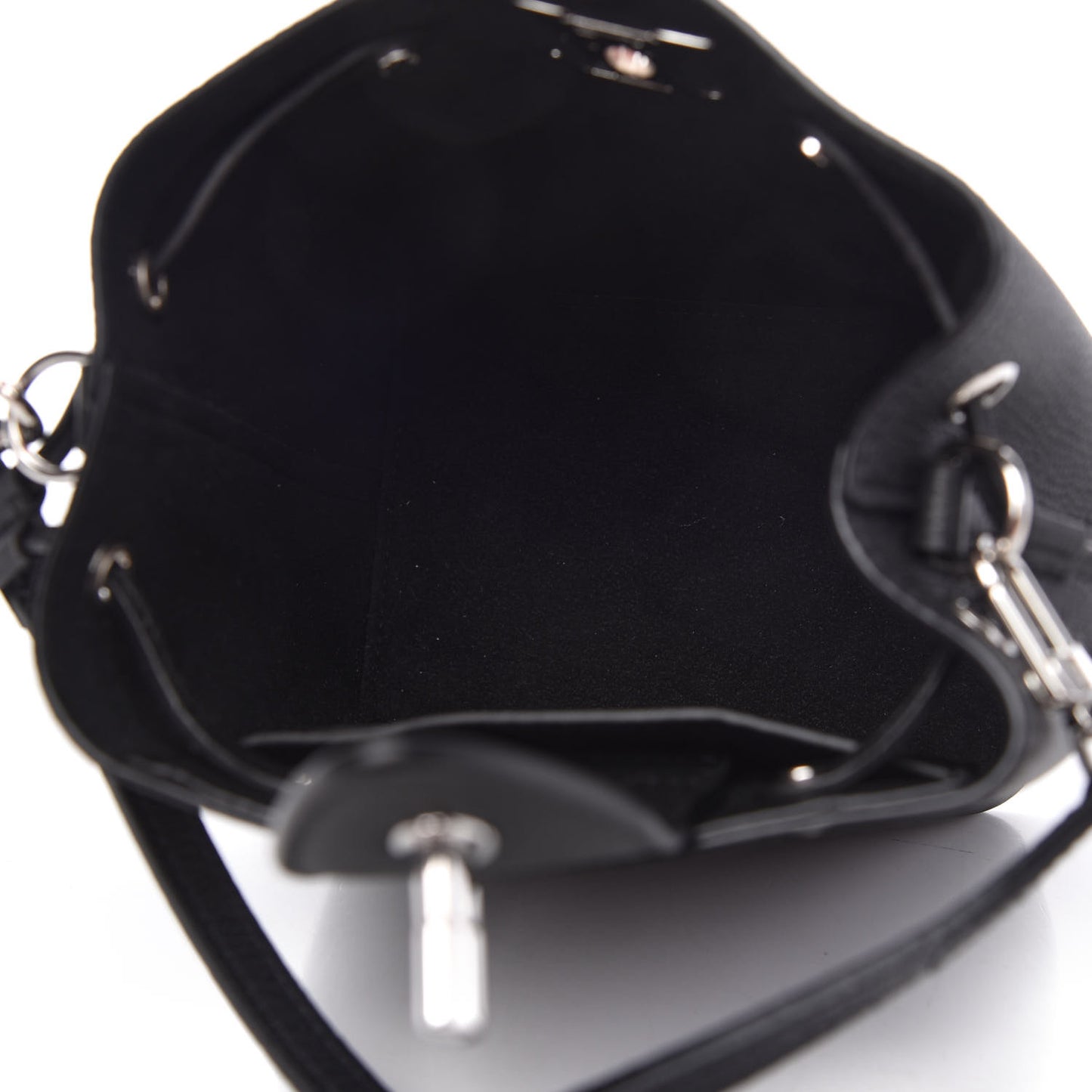 Calfskin Nano Lockme Bucket Black