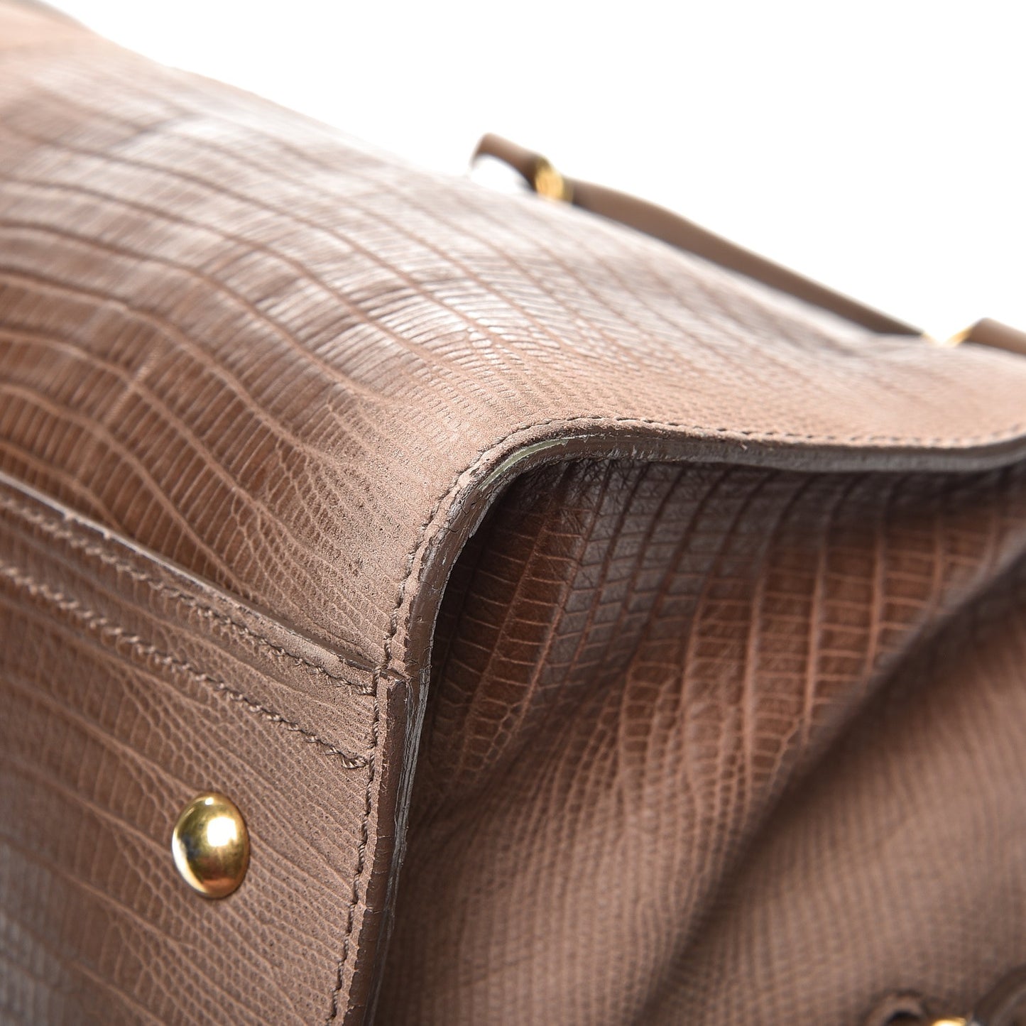 Lizard Calfskin Embossed Medium Cabas ChYc Brown