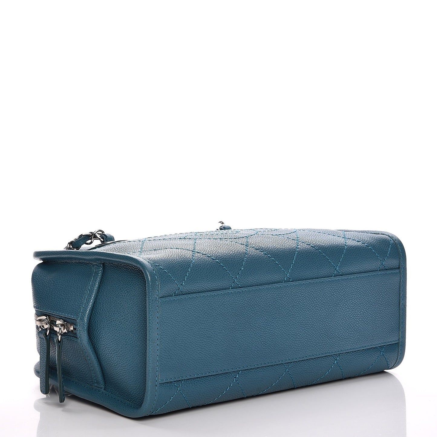 Caviar Quilted Small Deauville Bowling Bag Blue