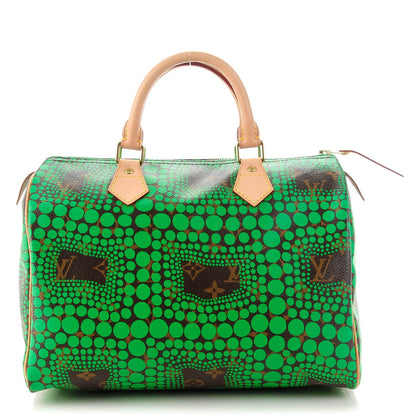 Louis Vuitton Monogram Kusama Town Speedy 30 Green 1 of 7