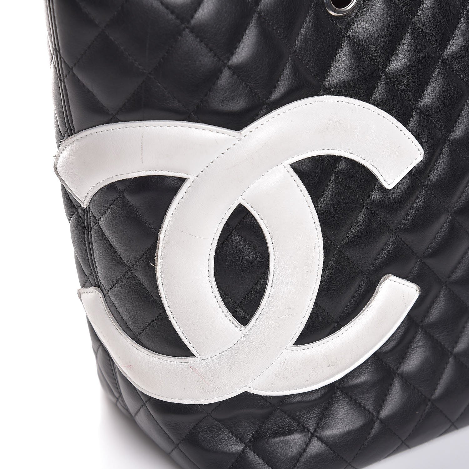 Chanel Calfskin Quilted Large Cambon Tote Black White 13 of 13