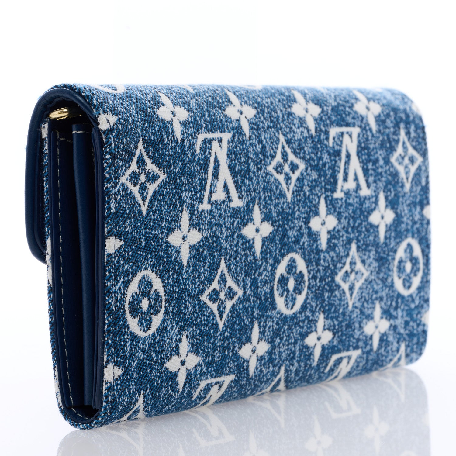 Louis Vuitton Monogram Jacquard Denim Sarah Wallet Bleu 3 of 6