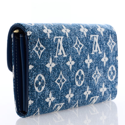Louis Vuitton Monogram Jacquard Denim Sarah Wallet Bleu 3 of 6