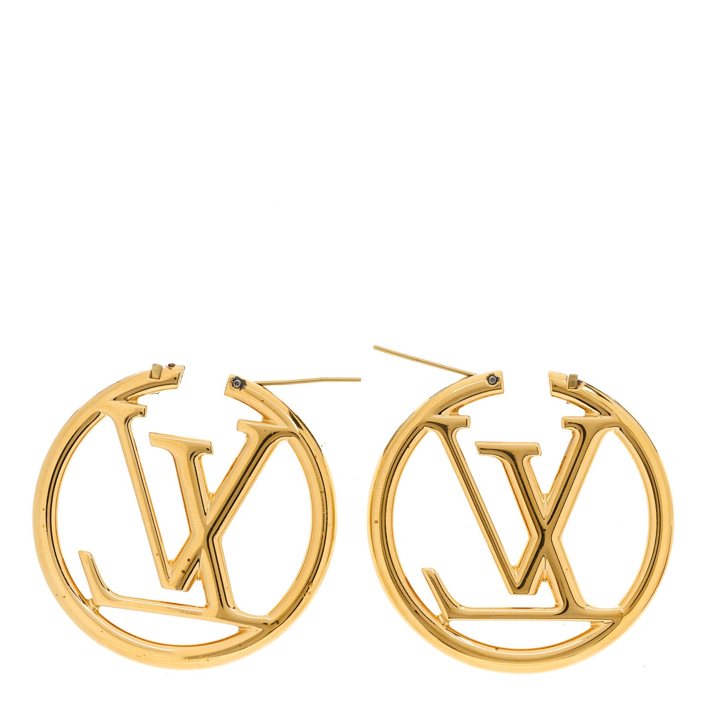 Metal Louise Hoop Earrings Gold