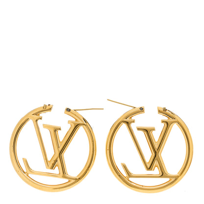 Louis Vuitton Metal Louise Hoop Earrings Gold 6 of 6