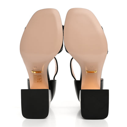 Gucci Nappa Horsebit Cross Strap 95mm Sandals 35 Black 6 of 10